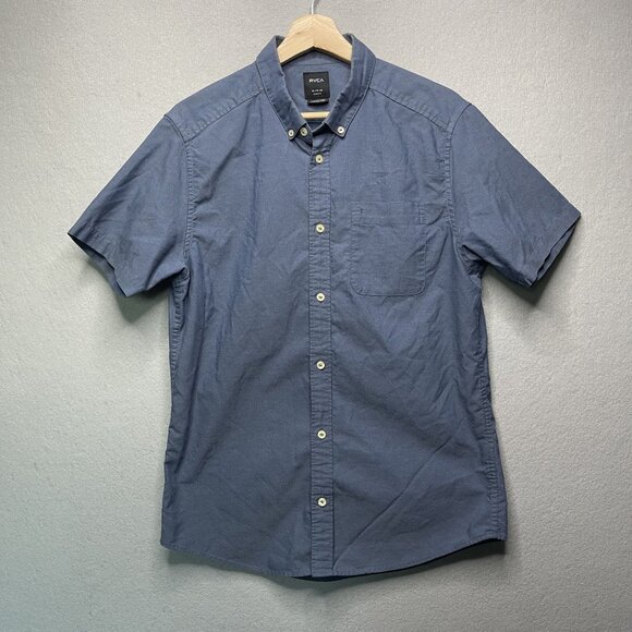 Rvca Mens Slim Fit Short Sleeve Button-Up Shirt - Picture 1 of 6